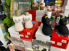 Pokemon slippers featuring Mew and Umbreon on display in Japan